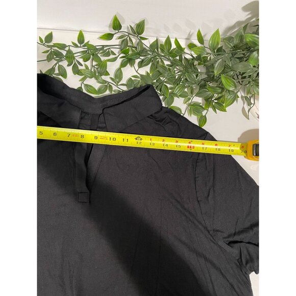 Lane Bryant Womens Black Plus Size 22/24 Short Sleeve Collared Flowy Top - Picture 8 of 10